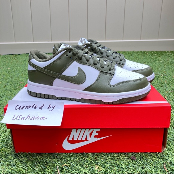 Nike Dunk low medium olive green shoes - Picture 2 of 6